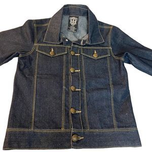 Pelle Pelle Youth Kid's Dark Casual Button-down Denim‎ Jacket Black Size 8